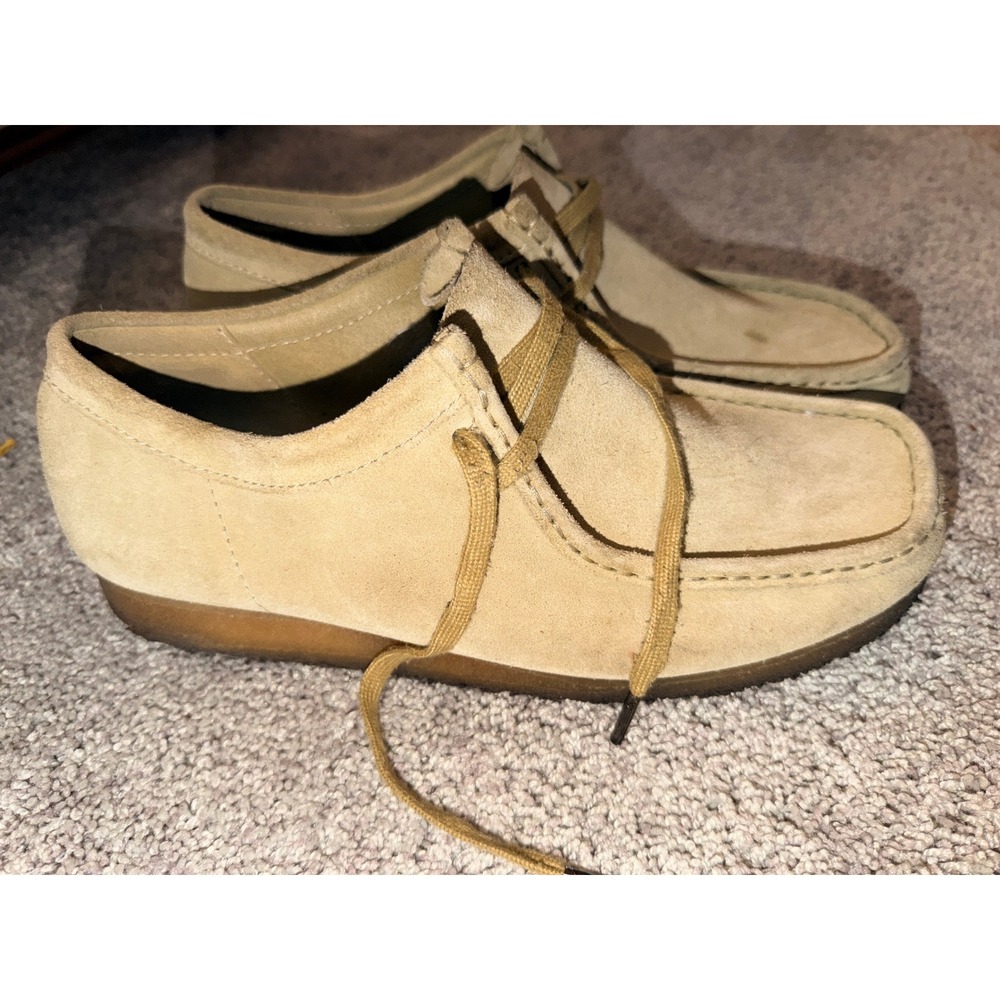 Clarks Originals Wallabee Maple Tan Suede Moccasin Shoes 10.5 M Mens